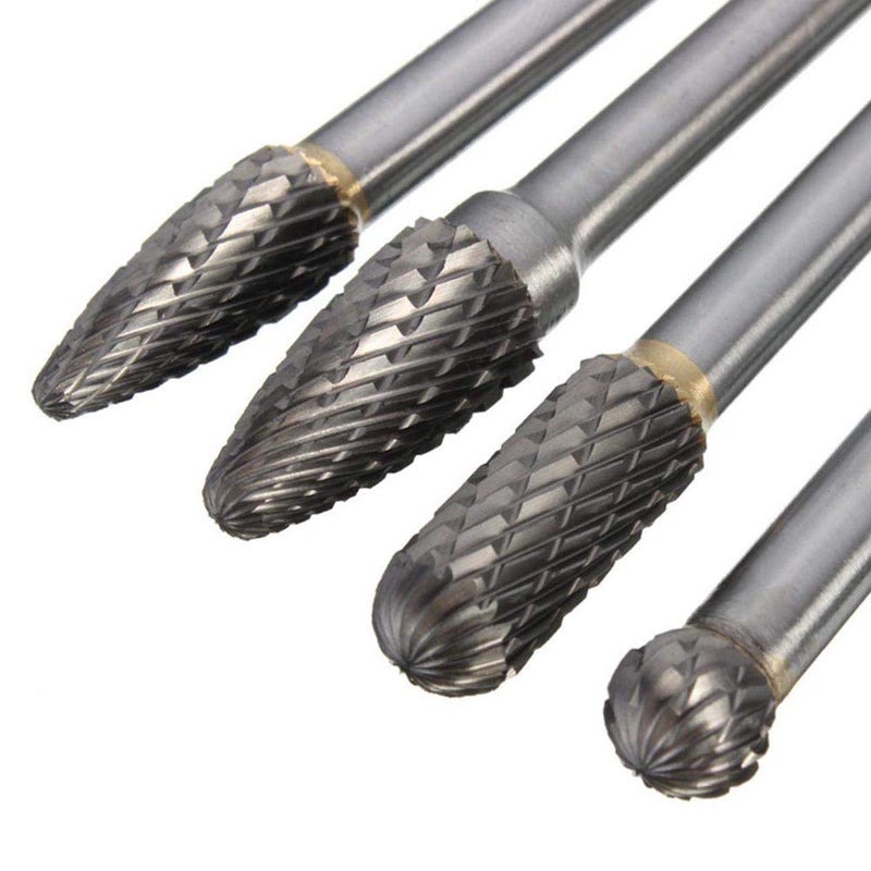 Wolfride 4pcs Long Shank Tungsten Carbide Burr Set 6mm Shank Die Grinder Burr Set for Metal 6-Inch Length - Image 4